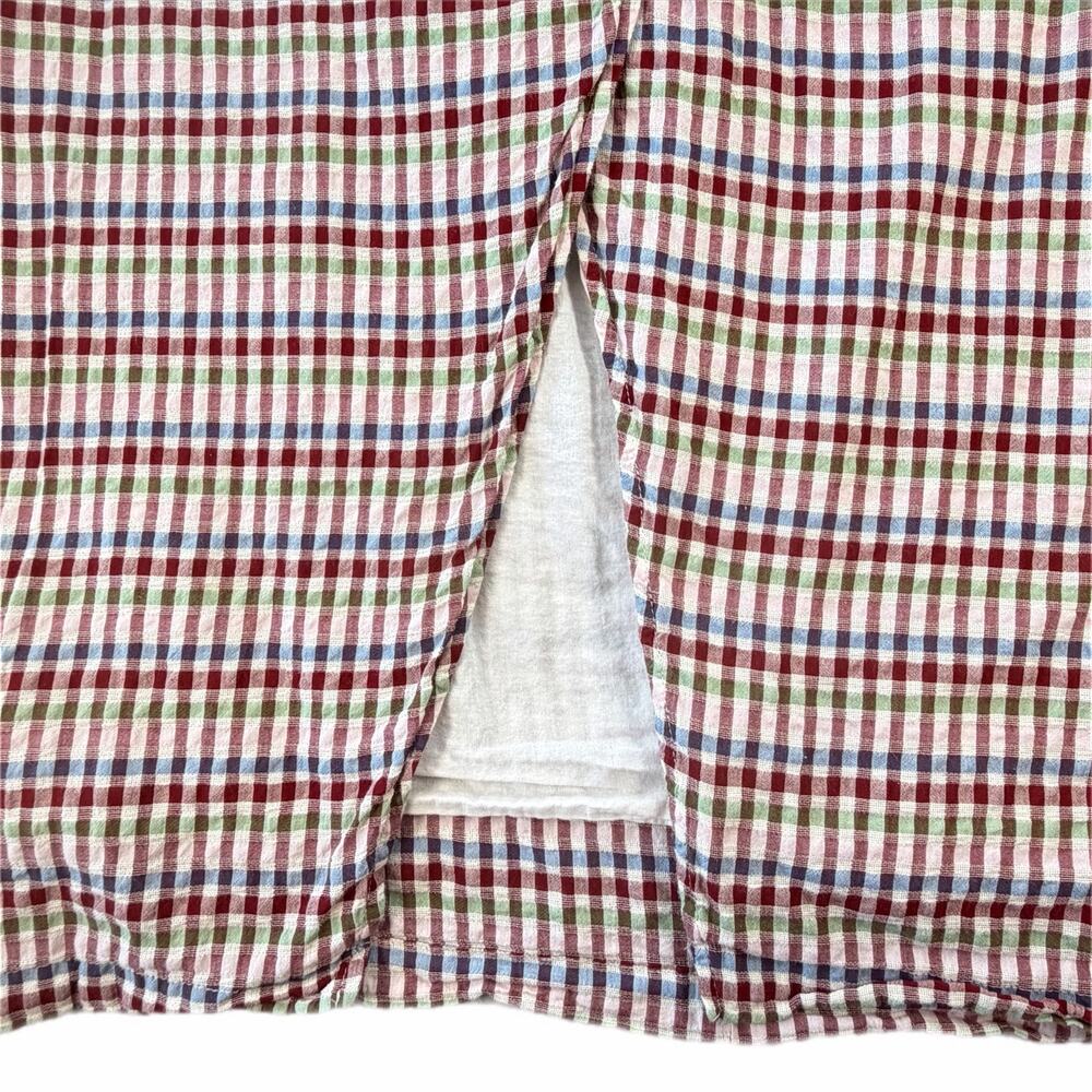 Madewell Red White Gingham Sarong Midi Wrap Boho Travel Vacation Chic Skirt - Picture 7 of 10